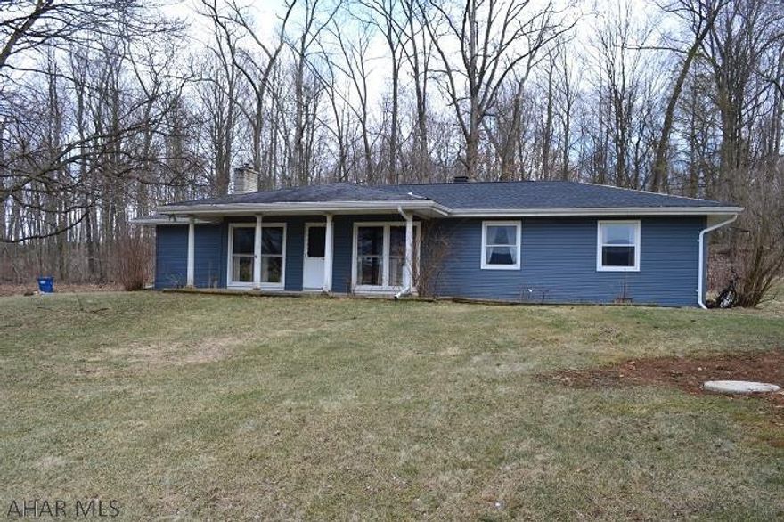 A wonderful country setting for this ranch home situated on 1.12 acres in Bedford School District.  3 bedrooms, 1.5 bathrooms, newer laminate floors, new heatpump with central AC, new electric service, and main floor laundry.  Large living room with pellet stove insert with stone accent wall, eat-in kitchen includes appliances!  Spacious bonus room has tons of possibilities.  Call for more details!