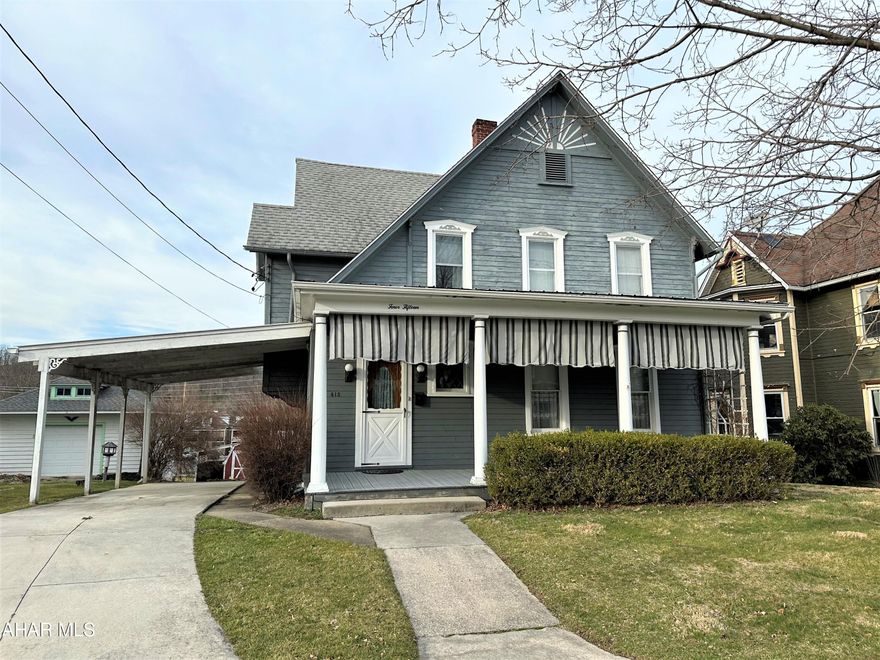 Situated in the heart of the Bedford Borough, this home boasts some impressive original craftsmanship details. The main level offers a beautiful entry foyer, living room, dining room, kitchen with eat-in area, a full bath and laundry room. The second level offers three bedrooms, a dressing room, a den and full bath. Basement with interior and exterior access, oil hot water heat, and 100-amp electric fuse system. Attic w/ pull down stairs for storage. Large front covered porch for relaxing, upper level rear covered porch and a concrete patio. Large street to alley yard, concrete driveway and carport. Conveniently located just blocks to the downtown area, schools, and amenities.