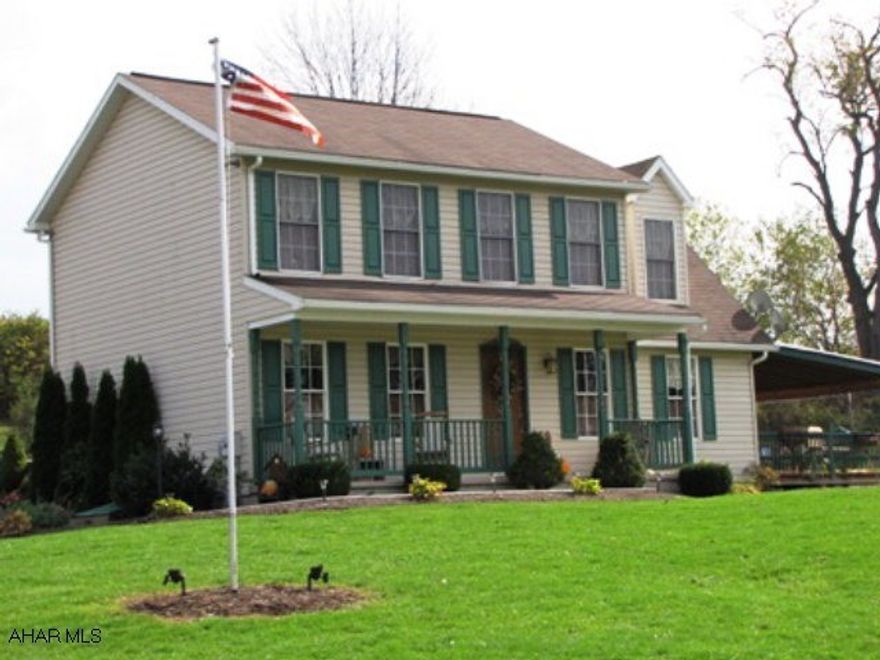 Only 4.3 miles from I-99, 2 Story vinyl sided with new 2 car garage and front deck. Remodeled with new kitchen, bath and breakfast nook.