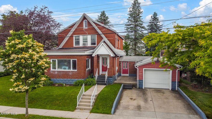 Welcome to 607 W Ogle Street in the Borough of Ebensburg, Central Cambria School Districts. This charming brick home is directly across from the park & is nestled on a spacious lot, boasts a fully fenced backyard, a garage, a finished basement, & many more desirable features. Upon entering the main floor, you will be greeted by a generously sized living room w/ beautiful hardwood floors, a cozy heated sun porch, a dining room, a well-appointed kitchen w/ included appliances & ample cabinetry, & a convenient mudroom that connects to the garage. The upper level of the home comprises three spacious bedrooms & a full bathroom, providing comfortable living spaces for the whole family. The fully finished basement offers additional living space, complete w/ a bar area, a full bathroom, a laundry area, & a versatile bonus room. Outside, you will find the fully fenced backyard, an attached garage, & other appealing outdoor amenities. Don't miss the opportunity to make this lovely property your own—schedule a showing today!