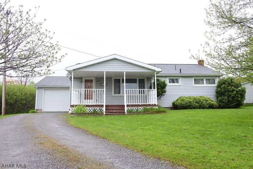 Convenient to shopping, and I-99.  Ranch style home with 3BR's, finished lower level, HW floors in LR and BR's, updated kitchen, newer windows, covered patio with hot tub and sunroom.