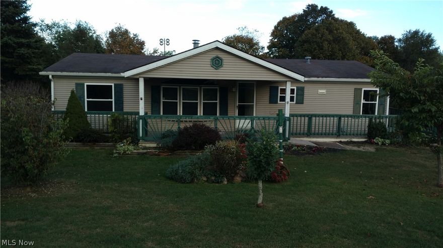 Lovely 3 bedroom, 2 1/2 bath modular home in quiet country setting. Full basement, newer heat pump, sits on 6/10 acre. Detached 2 car garage with heat, electric, and openers, paved driveway. Front, side, and back decks, partially finished basement with rec room and huge 12x25 bonus room and 1/2 bath. tons of more room in basement for more potential. Bring your ideas and come take a look at this great home.