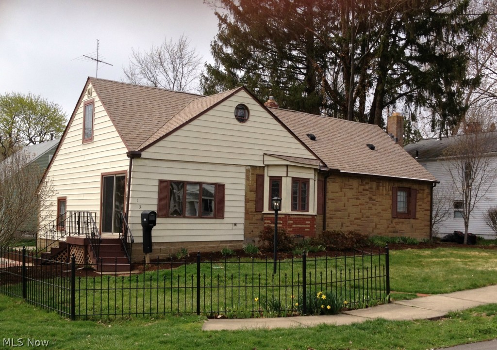 Well maintained one and a half story home. Across from Hardesty Park. First floor bedrooms and first floor bath. Updates include furnace and C/A 2011, roof, gutters, down spouts, hot water tank,Pella windows and insulation. Partially finished basement with fireplace and glass block windows. Enclosed porch and sprinkler system. Hardwood floors under carpet. Just waiting for your personal touch!