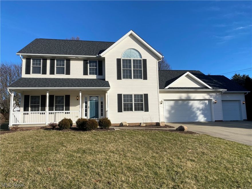 Incredible opportunity for a farmhouse style home located in a highly desirable Wooster north end location!  Upon entering this property, you are greeted by a beautiful double sided staircase and open foyer design.  Flex space on the main level allows for office, play area or sitting room.  Sunny and bright, the home is flooded with sunlight from the bay window and oversized windows.  Upgrades in the past few years include roof, furnace, appliances, paint through out, light fixtures, window treatments and sump pump motor.  The basement was framed and rough electrical complete by previous owner and can be easily finished for additional square footage.  Large yard and extra large three car garage!  This home has it all, move in and add your own personal touch for an exceptional home.