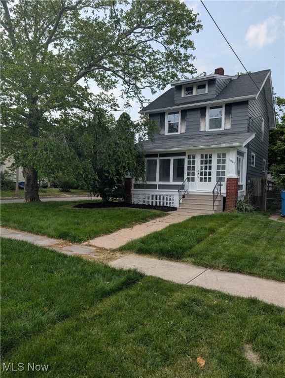 Renovated, spacious 2 bedroom house with a finished attic within walking distance to downtown Lorain and the Lake. Inside the house was just repainted and floored with quality luxury vinyl plank. The countertop, sink, cabinets, vanity, vanity mirror, most windows, light fixtures, hot water tank, garage door, ECT were just replaced. Newer furnace. Upstairs there is two bedrooms and a bathroom. Downstairs has a living room, dining room, enclosed front porch, and kitchen. The walk up attic is finished and can be used as a spare room for multiple purposes. There is a large back porch and a single car garage. There is a toilet and stationary tub in the basement
