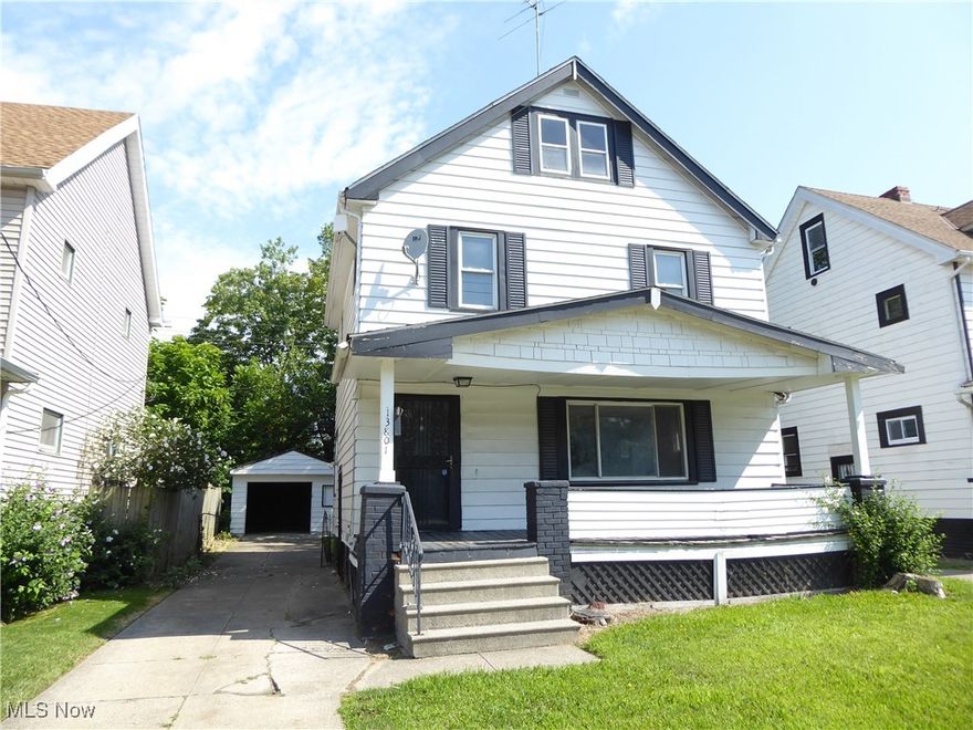 Solid single family in Union Miles. Perfect for an owner occupant who wants to add their personal touch or an investor who wants to add to their portfolio. Good size bedrooms, eat-in kitchen, dining room, and living room with decorative fireplace, large attic for storage oversized 1-car garage and front porch. Two blocks from Gawron park and playground and close to Luke Easter Park, Lee Harvard Shopping Center, area hospitals and University Circle.