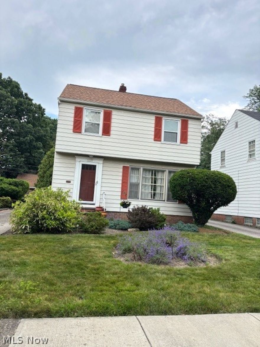 Welcome to this inviting 3-bedroom, 1.5-bath residence located in South Euclid just moments from shopping, dining, entertainment, parks, and more. Original hardwood floors span the spacious living room, formal dining area, and all bedrooms, lending timeless character and warmth. Enjoy casual meals in the sunny eat-in kitchen or more formal meals in the spacious dining room with built-in cabinetry. With large windows at the front, natural light floods the first level, whether you are hosting guests or enjoying a quiet night in. Perfectly blending comfort and convenience, this home offers endless possibilities to make your own. The full basement offers a gas furnace, a rec room or home gym and ample storage in the laundry/utility room with laminate flooring and an attic for additional storage. Mature landscaping frames the yard, where you will find a welcoming brick patio and fire pit ideal for summer gatherings, the patio furniture and fire pit will stay.  A one-car garage adds convenience and extra storage as well as a carport with electrical outlets. The washer, dryer, stove and refrigerator will stay. NEW: roof & air conditioner installed in 2025, furnace installed in 2024, windows installed in 2017, garage door installed in 2021, newer front door, side door and electrical panel.