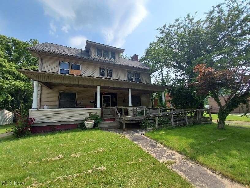 Opportunity is calling. Very spacious 4-bedroom home near downtown Struthers and the park. Features an updated roof, siding and large covered porch. Interior is in need of some repairs and clean out. Kitchen and furnace in need of updating. Selling as is.