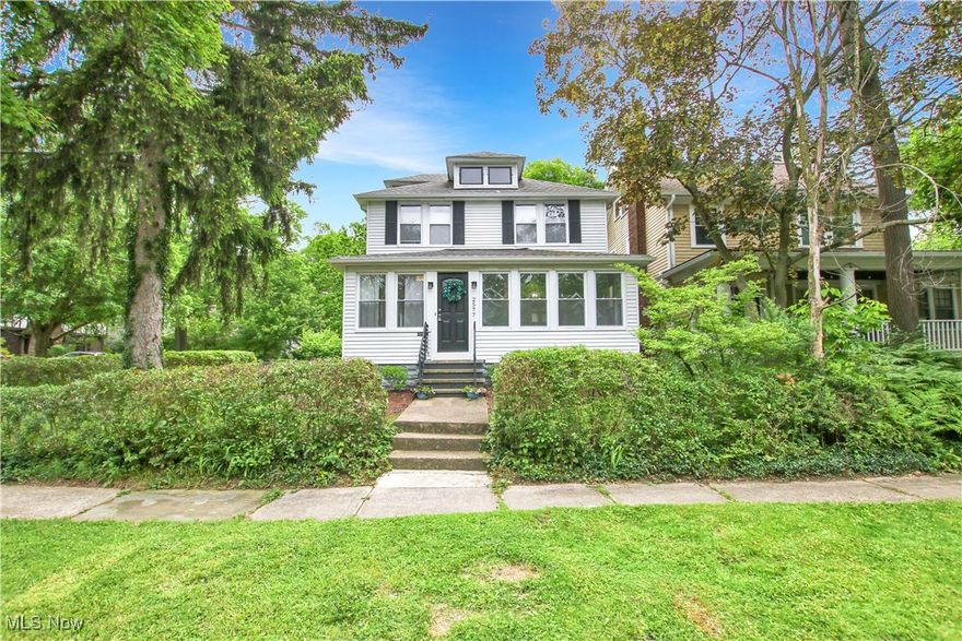 Welcome to this fully renovated 3-bedroom, 2-bath colonial in the heart of Cleveland Heights! Blending classic charm with modern updates, this home offers beautifully refinished hardwood floors, a stylish kitchen, and a spacious backyard—ready for its next owner to enjoy. Step into the inviting living room where rich hardwoods flow seamlessly into the formal dining room. Just off the dining area, a sunroom provides the perfect space for a home office or cozy reading nook. The updated kitchen is a standout, featuring granite countertops, stainless steel appliances, and a timeless subway tile backsplash. Upstairs, you’ll find three generously sized bedrooms and a beautifully remodeled full bath. The finished lower level adds approximately 600 sq ft of living space, including a large rec room with nature stone flooring, a laundry area, and a second full bathroom. Outside, enjoy a nice-sized yard and a detached two-car garage. Furnace, AC and water heater all brand new in 2020! POS Compliant too!! Ideally situated on the corner of Idlewood and E. Monmouth, this home offers quick access to Cedar Fairmount, University Circle, and downtown Cleveland. Don’t miss this fantastic opportunity!