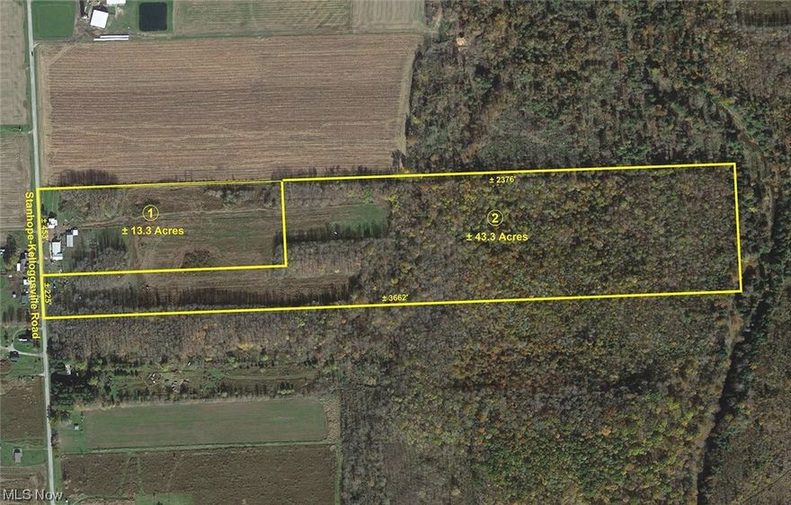 Farm & Hunting Land - 56-Acre Farm – Home & Buildings Offered In Two Parcels - Monroe Twp. – Ashtabula Co. - Online Bidding Available On Real Estate. ABSOLUTE AUCTION, all sells to the highest bidder on location. ONLINE AND LIVE ON-SITE BIDDING WILL BEGIN SATURDAY – JANUARY 6, 2024 – 11:00 AM, REAL ESTATE SELLS 11:30 AM. Parcel #1 – 13.3 acres with solid two-story, four-bedroom home with added efficiency apartment. Large kitchen with island, dining area, living room, and main-level bedroom and full bath. Wrap-around porch, block foundation, some replacement windows, hot water radiant heat with outdoor wood burner. 60 X 30 barn with 6 horse stalls, overhead hay storage, steel-sided lean-to, 54 X 30 steel-sided shop with 30 X 48 pole barn addition for equipment storage and rear lean-to. 40 ft. greenhouse with tanks for fish and raised beds set up for hydroponics. Fenced-in pasture and run-in shed. Home needs primped and dressed. Parcel #2 – Approx. 43.3 acres mostly wooded with 225 ft. frontage. Great hideaway hunting and nature tract. Young timber. TERMS ON REAL ESTATE: 10% down auction day, balance due at closing. A 10% buyer’s premium will be added to the highest bid to establish the purchase price. Any desired inspections must be made prior to bidding. All information contained herein was derived from sources believed to be correct. Information is believed to be accurate but not guaranteed. Property to be offered as a Multi-par auction and sold whichever way it brings the most.