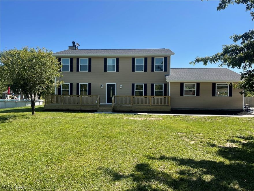 Welcome to 9278 Bryant Rd in Windham, OH. Close to all the amenities of being close to Garrettsville and Newton Falls, but yet a true country feeling. Home sits on approx. 5 acres with a pond in the rear of the property. Be the first to live in this recently remodeled home! Built in 1993 but with all the new features of the home, it will feel like a new construction! with 2360 sq ft of living space, and an opportunity to finish the basement for additional living space, this is truly a diamond in the rough. You won't find another home in this price range for the amount of square footage as well as condition. It boasts a new roof, siding, windows, kitchen, all bathrooms remodeled and bedrooms as well. With an amazing 4 BR 2.5 bath also comes with a new from deck that stretches across the front of the home. A rear deck for entertaining as well and an oversized 2 car garage for all your toys! Schedule you're showing today!