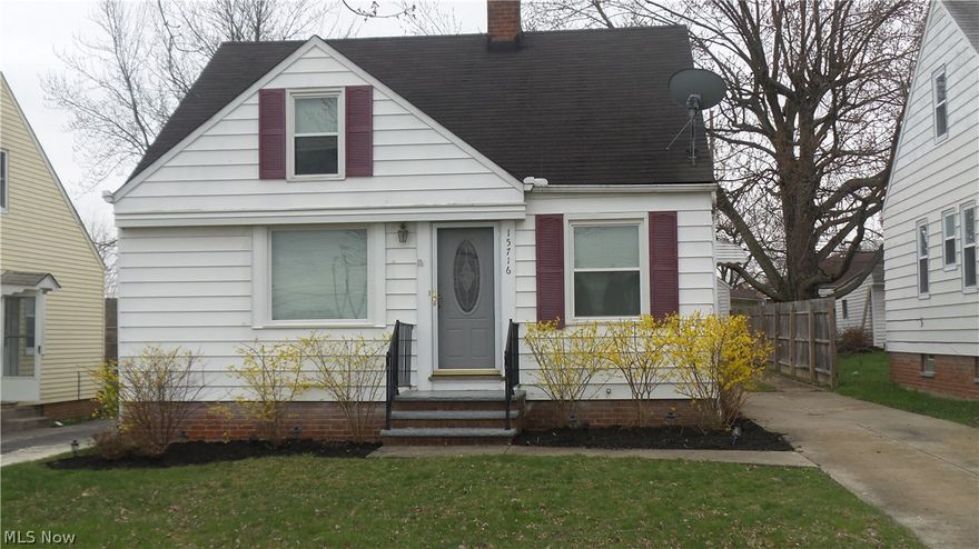 Nice 3 bedroom home with finished basement and 1 car garage. House to be City of Maple Heights Point of Sale Compliant. Features include modern kitchen and bath. Kitchen includes refrigerator, stove, microwave and dishwasher. Features and updates  include freshly painted, new carpeting, central air, vinyl windows, glass block windows.