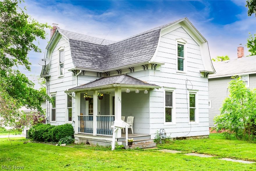 Charming dutch colonial sits on an oversized, corner lot within walking distance to the historic Medina Square and all it has to offer. Generous sized kitchen with plenty of cabinet space and door leading to the outdoor deck perfect for entertaining and grilling. Downstairs features newer wood laminate flooring throughout, 10ft high ceilings and tons of natural light from the floor to ceiling windows.  First floor laundry room. Huge first floor bath with ceramic tile. Three nice sized bedrooms and closets upstairs. Roof about 7 years, updated wiring and plumbing, double hung vinyl windows, newer hot water tank and furnace and new central air installed last year. All appliances included. Enjoy warm summer evenings on the front porch or deck. This home has so much to offer!