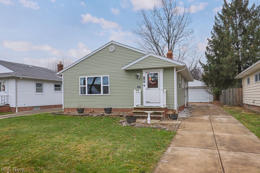 Welcome to your beautiful ranch style home, just waiting for you to move in and add your own personal touches. The vinyl siding was brand new in November of 2022! Enjoy your large living area with a beautiful picture window that lights up the whole room naturally! The spacious eat-in kitchen is off the dining room! Three generous sized bedrooms with hardwood floors and the full bath complete the main level. Even though the basement is unfinished, it is the same size as the main level and offers endless options. Lastly, the oversized two car garage will be great for storage, cars, or even a work area! Don't miss your chance to see this wonderful property! Home Warranty included.