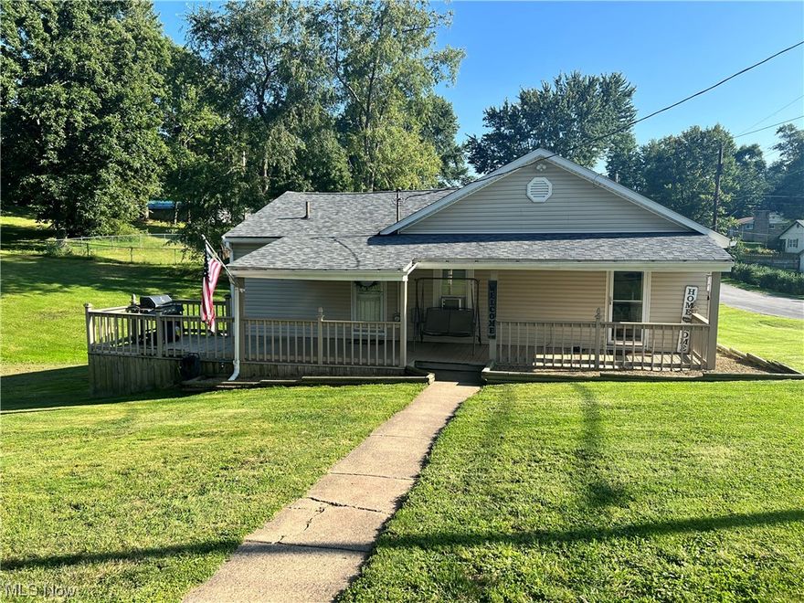 Adorable Ranch Home, nice location, with a big yard (1.4 acres) 2 Bedroom possible 3, spacious updated kitchen with accents of a brick chimney, and a large window allowing natural light. Open living/dining leading into the kitchen, giving plenty of space for entertainment.  2 bedroooms with beautiful wood ceilings, and a full bath all on the main floor.  There is extra square footage in the basement, if you are in need of a 3rd bedroom or another family room. Enjoy these warm summer days on the large deck, and picturesque yard. 2 car detached garage to house all your outdoor toys. Lovely location allowing you to choose BLSD or ELSD. (Bus stop for both schools in front of the house) There is extra blown in insulation in the attic. New water heater, newer windows, and all the proper updates to accommodate all loan types. Schedule your private tour today, please allow 1 day notice because of a dog.