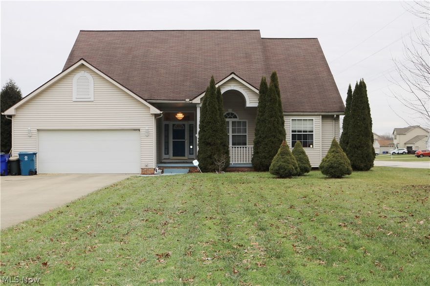 Welcome to this beautiful, well-kept Ranch style home on the outskirts of Ravenna!  This home is well placed for quick access to freeways and stores.  Enter through the front door to find vaulted ceilings, wood floors, and a comfortable fireplace.  Easy living with all bedrooms and baths on the first floor.  Kitchen has new laminate floors and new carpet throughout living area.  Separate laundry room for was on the first floor as well!  Attached 2 car garage.  Get everything you want in a new home with this well-maintained ranch.  Basement offers room to expand, with pre-plumbed bathroom access and high ceilings, this one is a must see!  Call today for your private viewing before this one is SOLD!