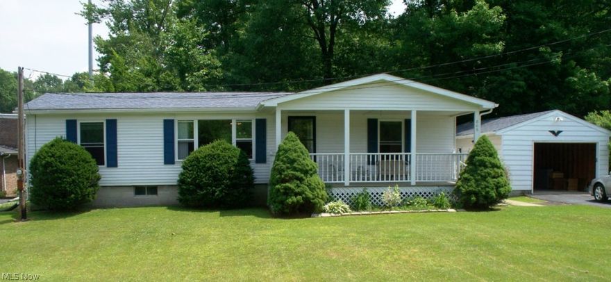 If you are looking for one level living call to see this clean 3 bedroom ranch with kitchen/dining area, some appliances, 2 full bathrooms, first floor laundry room.  Front porch and wood deck in back.  Detached 16x30 garage.  New septic system. Call for an appointment to see.