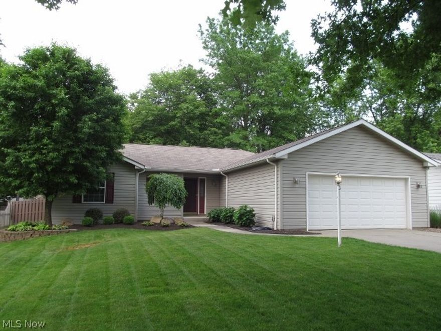 Be first or be sorry. Immaculate 3 bedroom 3 full bath ranch. Pride of ownership. Completely remodeled kitchen in 2013 features pantry, chestnut maple craft maid cabinets with under cabinet lighting, natural stone backsplash, porcelain tile floor, slider leading to a  stamped concrete patio with a privacy fenced manicured yard and stamped concrete walkway. Great room has gas log fireplace. Owner suite features full bath with soaking tub with tile surround, cherry vanity with Corian tops and walk in closet. Full bath remolded in 2011 boasts tall cabinet with Corian tops, maple cabinets and porcelain floor. First floor utility room 2013. Finished basement features recreation room with granite top bar, full bath, wired for surround sound, workshop, mechanical room and walk in closet. Dishwasher 2012. Hot water tank 2011. 1 year HMS Home Warranty.