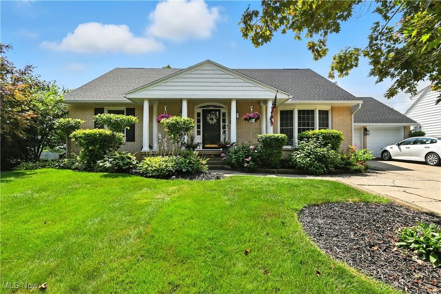 This stately brick and vinyl ranch with an impressive covered front porch offers 3 bedrooms, 3 bathrooms, and over 3,000 sq. ft. of refined living space, plus a beautifully finished 1,800 sq. ft. basement. Thoughtfully updated throughout, it features a light-filled 4-season room, new flooring, and a sweeping two-tier deck set amid meticulously landscaped grounds. Recent upgrades include roof, gutters, soffits, electrical panel, HVAC, and Wi-Fi–ready garage doors. Comfort abounds with radiant boiler heat (9 zones), 5 ductless mini-splits, and triple-pane Anderson windows. Multiple fireplaces, custom built-ins, a cedar-lined closet, and a well-appointed kitchen with all appliances elevate the home’s appeal. A fenced yard with professional drainage, attached 2-car garage, and transferable warranties provide peace of mind. Perfect for unforgettable gatherings—especially Fourth of July and Balloon Fest—this residence blends timeless elegance with modern efficiency.