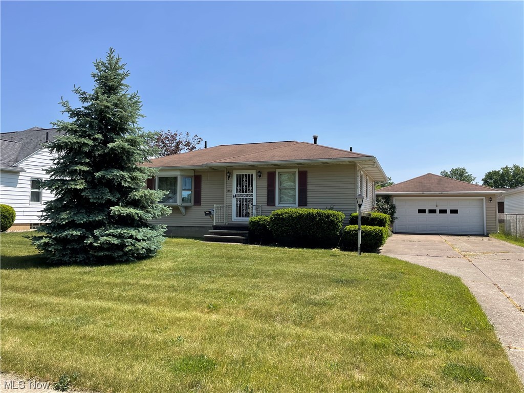 Come in and look around at this comfy ranch style home. The living room is nice and big. The kitchen is nice and bright, an oversized eat in kitchen with lots of cupboards and space. There are 3 bedrooms and one bath. Double your square footage with a full basement. Room enough for that game room and pool table.
There is a great 2 car detached garage. The furnace, air conditioner and hot water heater are new. It has a sturdy The setting is a 71 x 120-foot lot on Lorain's west side. The seller has priced it to sell. Are you looking for a good value, don't miss this one. It'll go fast.