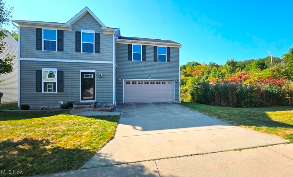 Just 9 years young, this beautifully maintained colonial is perfectly situated at the back of the neighborhood, offering a rare and private setting that abuts 31 acres of wooded, Village-owned land. You’ll love the peaceful surroundings and sense of seclusion while still being close to everything you need. The inviting first floor boasts a bright and open layout designed for today’s lifestyle. The spacious great room flows seamlessly into the dining area and kitchen, where sliding doors lead out to the backyard—perfect for both everyday living and entertaining. The kitchen features rich espresso cabinetry, ample counter space, and all stainless steel appliances that remain with the home. A convenient half bath is located just off the kitchen for added functionality. Upstairs, the spacious owner’s suite is a true retreat with a walk-in closet featuring custom built-in shelving and a private bath. Two additional large bedrooms and a full bath provide plenty of space for family or guests. Also located on the second floor is a thoughtfully designed laundry room with built-in cabinet, shelving, and there is even a small walk-in closet for extra storage across the hall. The full basement provides excellent potential for future living space and is already roughed in for a full bath. For peace of mind, the home is equipped with a generator that automatically powers essential amenities in the event of an outage. A spacious two-car garage completes the package. Enjoy the perfect combination of privacy and convenience—close to parks, restaurants, and shopping while nestled in a tranquil, wooded setting. This home truly offers the best of both worlds!