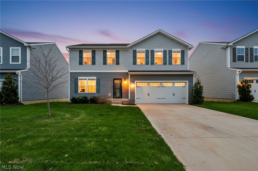 Welcome home to 172 Wildflower Dr, a stunning 2022-built residence in Elyria’s coveted River Run Subdivision! This 4-bedroom, 2.5-bath home perfectly balances modern aesthetics with everyday functionality. The heart of the home is an expansive open-concept kitchen that flows effortlessly into the dining and living areas—ideal for entertaining. A dedicated first-floor office offers the perfect "work from home" sanctuary. Retreat upstairs to the primary suite featuring dual vanities and a massive walk-in closet. Perfectly situated in the Midview School District, you are just minutes from major highways and premier shopping, making your daily commute and errands a breeze. Value-added extras include custom blinds throughout and a massive unfinished basement ready for your vision. Why wait for new construction when this turnkey beauty is ready now? Schedule your private tour with today!