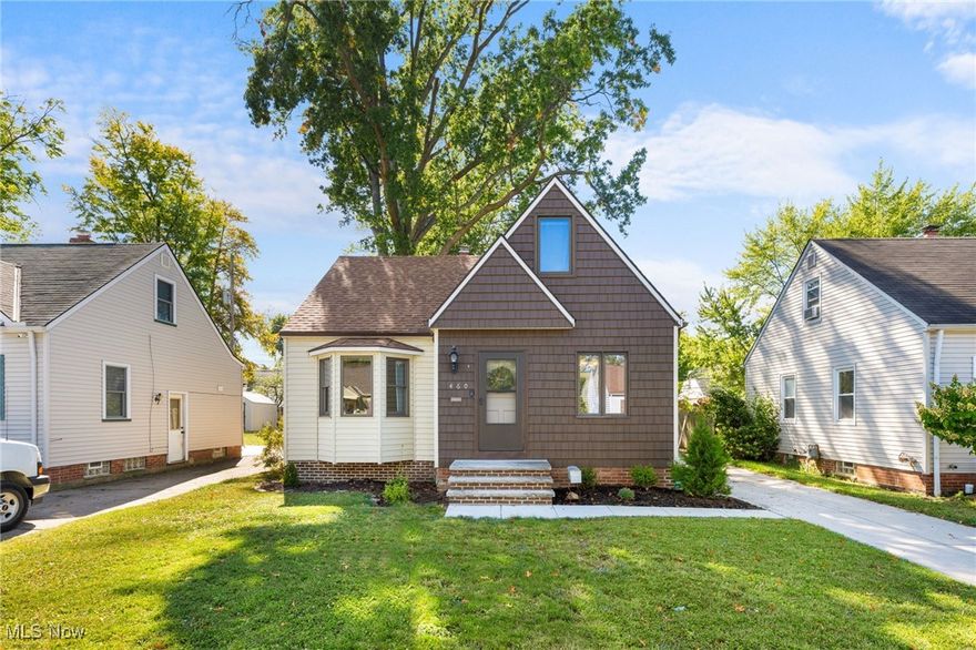 Welcome home to this beautifully renovated 2 bedroom, 2 bath bungalow in the heart of Willowick! Fully updated from top to bottom, this residence combines modern finishes with cozy charm while being move-in ready and waiting for you. Step inside to an inviting living room with refinished hardwood floors and recessed lighting, flowing seamlessly into an eat-in kitchen that boasts stainless steel appliances, crisp cabinetry, and sleek countertops. The adjacent dining area features a new slider door that opens to a spacious backyard perfect for indoor/outdoor entertaining. The main level hosts the primary bedroom with full bath en suite. Upstairs you’ll find the primary bedroom appointed with new carpet, bright windows, and walk in closet space. The finished lower level provides an additional bonus rec room, laundry area, walk-in shower in the 2nd bath, and plenty of storage. Outside, upgrades abound: new vinyl siding, roof, chimney, foundation, driveway, entry steps, and rear deck. Mechanical systems have been refreshed, new hot water tank and A/C, with a furnace replaced in 2017. One-car detached garage and a generous 0.13-acre lot complete the package. Don’t miss this rare opportunity in Willowick where the work has been done. Just bring your belongings and settle in!