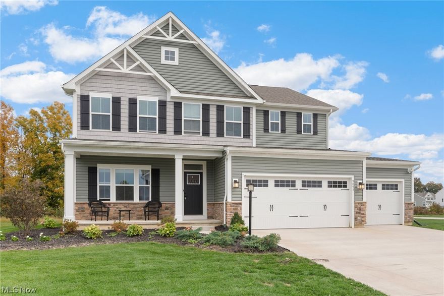 Welcome to this completely move in ready '21 colonial w/ 5 beds & 3.5 baths. Enter directly into the open floor plan that allows the living room to flow effortlessly into the eat-in kitchen. The living room is the perfect place to gather around the fireplace that is framed by two large windows. The catalog worthy kitchen is equipped w/ a gray tile backsplash, oversized pantry, quartz counters, & large island. The main floor also has a dedicated office, powder room, & bonus room that can be used as a playroom or secondary entertainment space. The garage entry mudroom has custom built ins w hooks & cupboards. The 5 spacious bedrooms are located on the upper level. The master is full of natural light, has plush carpeting, 2 walk-in closets, & an en-suite bathroom with a Roman subway tiled shower. Each bedroom has ample closet space. A laundry room is also located on the 2nd floor for easy access. Exterior features include a front porch, large cleared backyard, & an attached 3-car garage.
