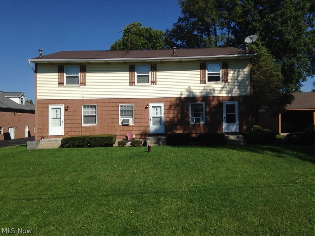 Incredible Triplex just off of Cleveland Ave in North Canton! Current owner was a previous long time tenant. This property has truly been cared for. All units share the same layout. Enter into the dining area, kitchen and hall in center, opening up to the living room with sliding glass doors. Stairs near entry lead up to 2 bedrooms and a very nice sized full bath. Each unit also has a full basement with laundry hook up, sump pump and lots of storage space. Car port with 1 spot per unit plus a large drive with additional parking areas. Carports have electricity and security lights. Tenants have a large front yard with shade form a weeping willow. Two units have patio pads and the end unit has their own deck. There's tons of space in the back yard too! Roof is 10 years old, all basements waterproofed 2006, new sump pumps 1 year, windows 5 years, H2O heaters 1 year, front stoops 3 years. 3205 had kitchen updated this year. 3201 had kitchen update and carpet within 4 years. 3
