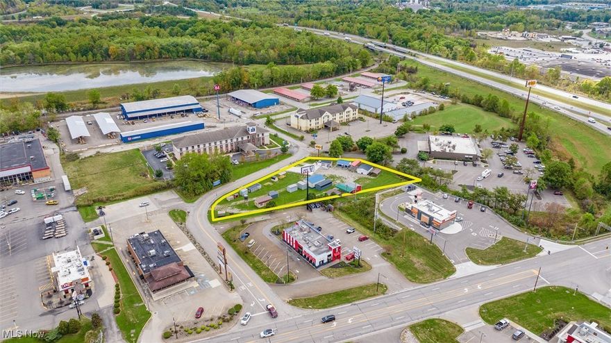 Outstanding commercial opportunity in a high-traffic location just off I-70 and minutes from the I-70/I-77 interchange. This cleared, level property offers exceptional visibility and accessibility with an average daily traffic count of 23,000 vehicles along Southgate Parkway. Situated between dozens of restaurants and multiple national brand hotels, the location is ideal for a variety of commercial uses. The property is currently home to a successful metal building sales business that includes retail sales of vinyl decking and fencing, poly outdoor furniture, and deer blinds. A 10x20 Amish-built office building with electric, baseboard heat, and air conditioning is included with the sale. Whether you continue the current operation or develop your own commercial venture, this site offers excellent potential for retail, food service, lodging, or service-based businesses. Advertising marquee space along Southgate Parkway to help draw patrons is a bonus! Zoned commercial and ready to build, with all public utilities available at the street.