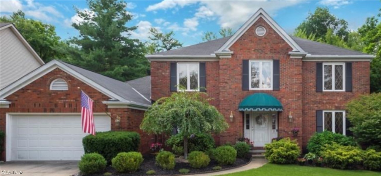 This gorgeous, MOVE-IN-READY, brick front colonial, on a cul-de-sac, sits on a uniquely manicured, premium treed lot that backs up to 70 feet of green belt space, featuring creek and plenty of privacy in the much sought after High Point development. It has a huge open floor plan that is tastefully decorated and features crown molding and beautiful hardwood flooring throughout and a beautiful brick wood burning fireplace. The large eat-in Kitchen offers beautiful granite countertops, custom cabinets, wood floors, a walk-in pantry, a large island with additional sink, filtered water, stainless steel appliances with a nearly new Kenmore Elite gas range. The home also features a three season vaulted sunroom that opens to a large gazebo covered deck. The den/office features parquet flooring, stained crown and chair rail moldings with double full glass wood stained French doors. The luxurious Owner suite includes a vaulted glamour Jacuzzi bath, sky light, huge walk-in closet, linen closet, double sinks and ceramic tile shower and flooring. All the bedrooms are spacious and feature double closets. The fully finished walkout lower level offers more than 1,000 sq ft of living space that includes a bathroom, bonus room and workshop. The exterior French door opens up to a gazebo covered Artesian Elite Spa with fountain, waterfall, LED lighting, and Bluetooth stereo. The home also features incredibly beautiful front and back perennial gardens.