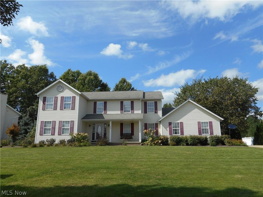 Looking for lots of space?  This home offers 4 spacious bedrooms, 1st floor office and laundry, living and family room with gas fireplace and dining room!  The spacious kitchen is equipped with newer stainless steel appliances, breakfast bar, large pantry, eating area and sliders to nice deck overlooking the flat, large backyard.  The master bedroom suite is a great size with 7 x 10 walk in closet and full bath offering large vanity. The second floor is unique in the layout in which the master is on the opposite side of the staircase from the other 3 bedrooms offering lots of privacy.  The basement is partially finished.  Also enjoy the swing while reading your favorite book on your front porch.  
Updates include:  stainless steel appliances (11/16), new carpeting in bedrooms and office (7/18), hot water tank (2016); kitchen sliders (2017).  Attached side entry garage and home warranty for peace of mind.