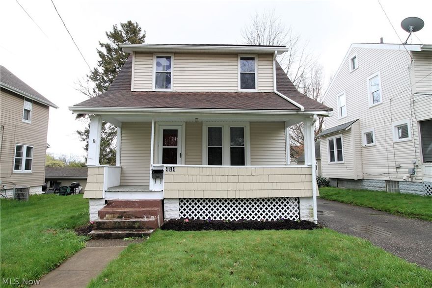 Welcome to this charming two bedroom colonial home that has an extra deep lot. Come on in from the front covered porch where you can sit out and enjoy, into the open floor concept to the large living room that has a large window to let the natural light to shine through and is open to kitchen, dining room that has all been recently painted and has modern lighting (2021). The dining room has a ceiling fan and is open to the kitchen, and has glass doors to the back deck which has a firepit. The lovely remodeled kitchen offers a bar countertop, plenty of cabinets, more windows for the sunshine to come through. Upstairs you will find two bedrooms, and a large full bathroom. There is a unfinished basement.  One car detached garage.  Precious memories begin right here!