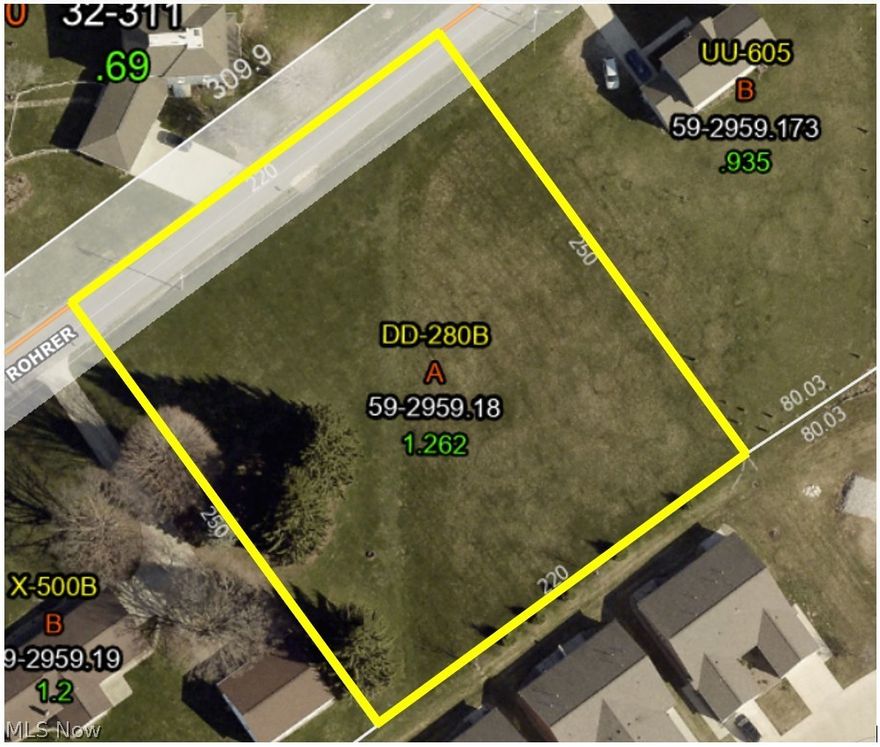 1.26 acre building lot with city services. Water is at front of the property and you have the availabilty to tie into sewer which is in the back of the property.