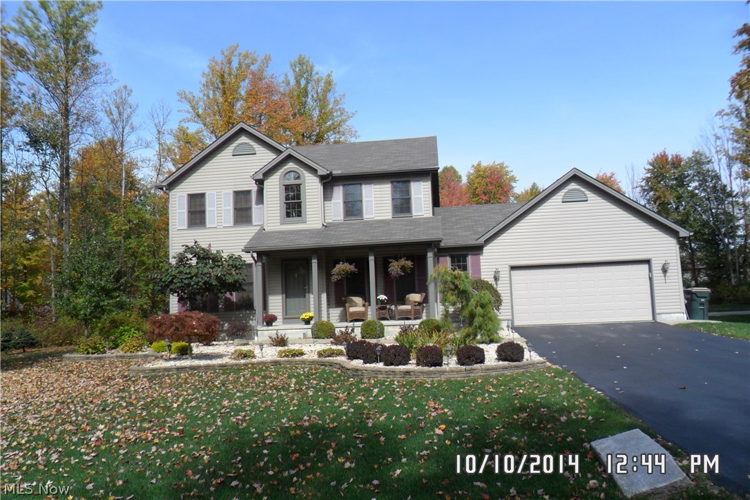 A beutiful setting on nearly two acres lot for the spacious and tastefully decorated home, which includes a basketball court, pond and waterfall
flanking a great covered back porch. The Entry Foyer has beautiful wood flooring and two story ceiling. The Forma Kitchen and Dining area includes
a center island for working or eating as well as plenty of space for your dining table. There is access to the covered porch here also. The Great Rm.
includes a beautiful gas fireplace and is warm and inviting. A Rec Rm on the lower level is huge with room for everybody and a great place to relax
and entertain. Home includes a 1st floor laundry and 2 and 1/2 baths large 2-car garage with storage and double drive. Storage Building also.
This is a lovely home, call for your viewing ASAP.