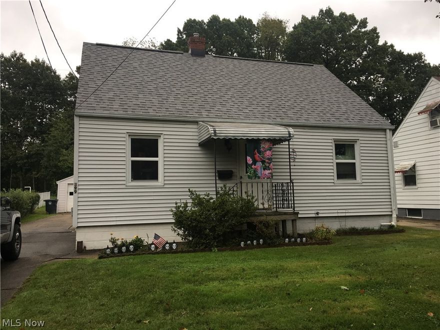 Well maintained and clean this vinyl-sided 3 bedroom cape on dead-end street near Rt 8 has much to offer.  Long concrete drive leads to large 2.5 car detached garage with door opener. Level lot measures 50 x 130.  Two bedrooms on first floor near full bath with tiled walls and floor.  The 12 x 30 bedroom upstairs share a large closet in-between (divided measure 11 x 12 and 11 x 13 makes possible 4 bedrooms with built-ins. Appliances include refrigerator, stove/oven, washer, dryer and central air.  New roof on home and garage in 2016.  Partial vinyl backyard fence in 2015.  Newer carpet in living room, most other rooms are hardwood.  Basement waterproofed years ago; seller didn't know to keep paperwork; project has worked very well.  Half the basement windows are glass block. City sewer and water.  One-year home warranty provided by seller through America's Preferrred Home Warranty Co.