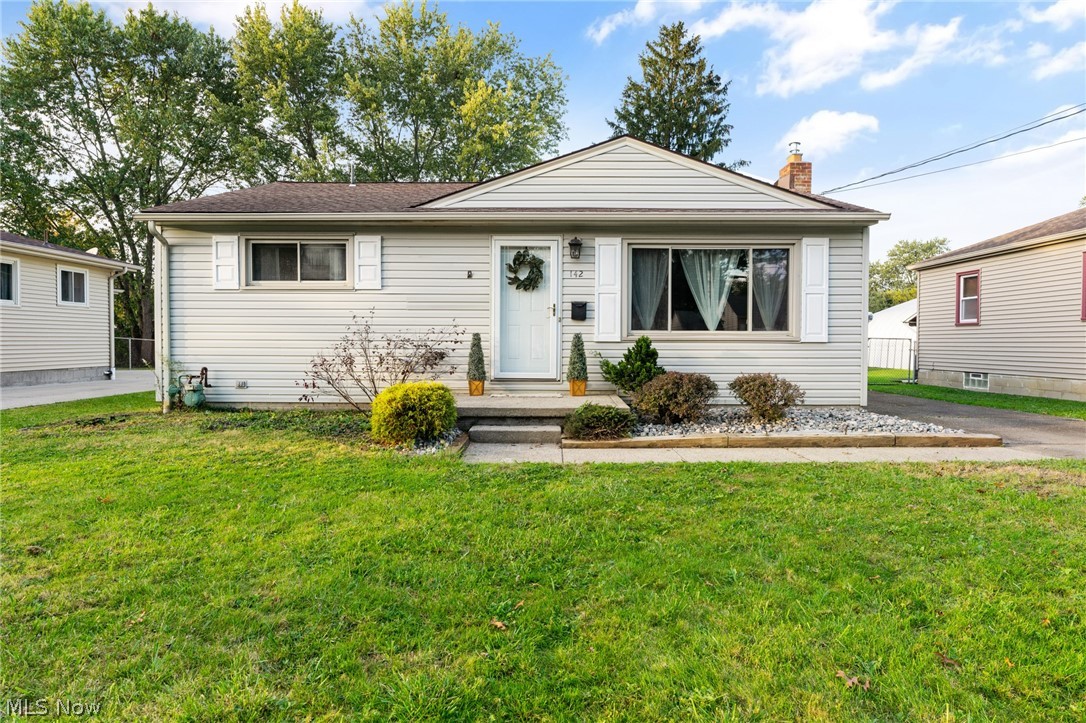 Here's a perfect move in ready house for you at 142 Rockdale! This house is located in the heart of Boardman and close to all shopping and restaurants within minutes. Walking into this house, you are instantly greeted by the craftsmanship. The whole house has been freshly painted, beauty trim work and crown molding periodically throughout the house. The living room has laminate flooring and French doors that lead into the recently updated eat in kitchen with ceramic tile flooring, white shaker cabinetry, Formica countertops, ceramic tile backsplash and fixtures. All the bedrooms have nice size closets with new carpet in each. Full bathroom has a tub surround, tile flooring, new vanity and toilet. Basement has plenty of space for storage and could be converted into a finished space if you please. New furnace and new hot water tank. 100 amp service. Dimensional shingled roof. AC. Vinyl siding and vinyl windows. Glass block windows with vents. Outside, you have a fenced in backyard with a