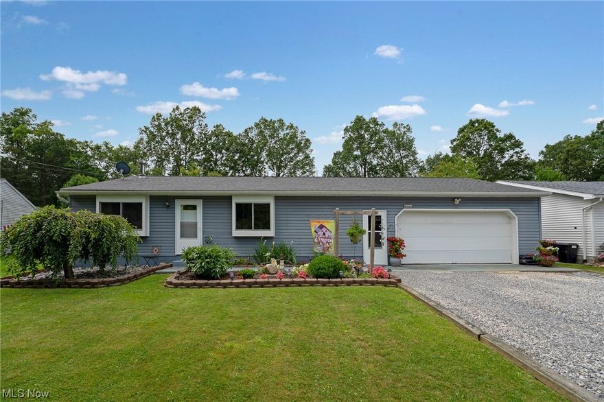 Welcome to this adorable Lake Milton ranch! Where first floor living meets convenience and tranquility. Nestled on a quiet dead end street, this charming 3-bedroom home is the perfect sanctuary for those seeking a peaceful retreat. With its close proximity to Craig Beach and easy access to nearby amenities, you'll have everything you need right at your fingertips. You'll be greeted by neat-as-a-pin landscaping that complements the serene surroundings. And let's not forget the spacious garage, providing ample storage space for all your belongings. Don't miss out on this opportunity to call this gem your new home sweet home!