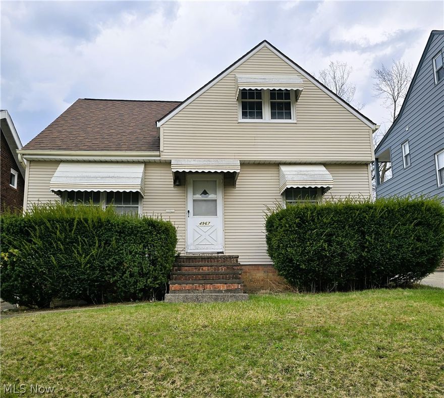 Be first or be sorry! Immediate possession! Great home for sweat equity! Three bedroom Cape Cod with long time owner. Oak kitchen cabinets. All appliances staying. Two bedrooms on the first floor. Big owner bedroom on second floor. Nice hardwood floors in some rooms. Big recreation room in the basement. Loads of storage. Close to highways. Includes one year home warranty!