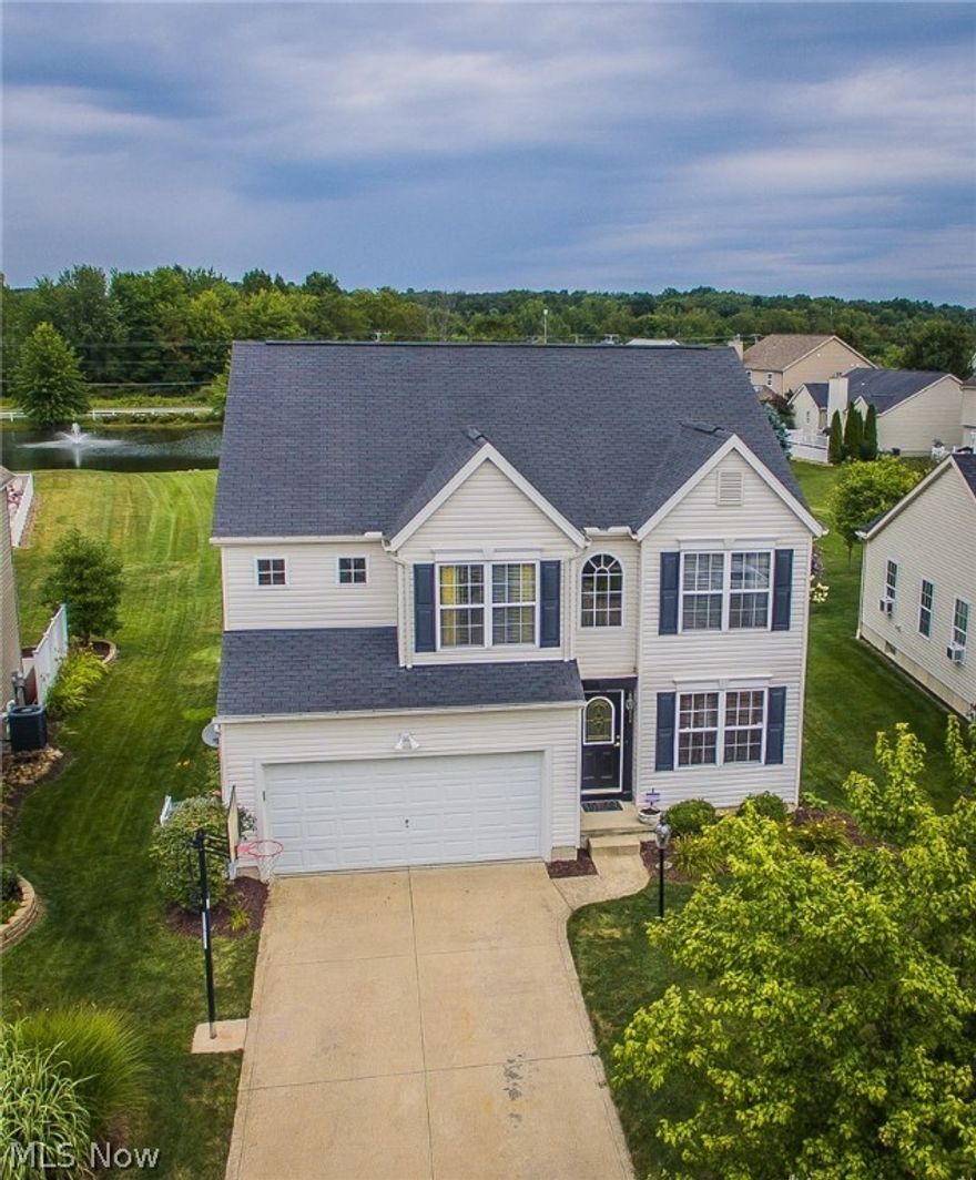 Gorgeous home on a PRIME lot in Bayberry! You'll love the peaceful views of open green space, tranquil pond & fountain. Most popular floor plan with a two story foyer, two story great room which opens to the kitchen and eating area plus a front room which could be formal dining, first floor office or den. The spacious master has a vaulted ceiling and private bath. Two more spacious bedrooms and full bath complete the second floor. Gas fireplace, 2 car garage, full basement, professional landscaping and so much more. Community pool, playground, fitness room and walking trails make this the perfect place to call home. Call today! Won't last!