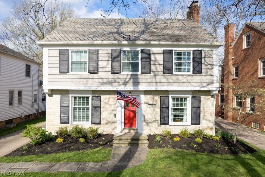 Welcome to this charming brick center hall colonial in the heart of University Heights! The inviting foyer reveals the gracious formal living room with rich hardwood flooring, cozy gas fireplace, crown molding and two sets of built-in shelving, ideal for displaying family treasures. French doors open to the family room addition with hardwood flooring and beamed ceiling. The dining room is warmed with hardwood flooring, crown molding, classic built-in china cabinet and opens to the well equipped kitchen providing the open concept desired by today's buyers. The chef in the family will delight in the stainless steel appliances, gas cooktop, quartz counters and an abundance of cabinetry. The back hallway is steps away with a convenient powder room, access to the lower level and door to the brick paved patio and fenced back yard. Upstairs, the primary bedroom has hardwood flooring, a ceiling fan, walk-in closet and connects to the hall bathroom. The spacious guest suite and third bedroom have hardwood flooring and ceiling fans as well. The third floor provides additional living space with a cozy sitting room, spacious bedroom and full bath with a claw foot tub & shower combination! The lower level recreation room is bright with glass block windows and has wall to wall carpeting, a cozy fireplace and wet bar. The laundry room is spacious and has plenty of room for storage. The back yard is enclosed with an attractive wooden fence and has an accommodating two car garage. The brick paver patio provides the perfect setting for outdoor entertaining while the yard has plenty of room for play. This move-in ready home is situated on a quiet tree lined street in this highly desirable neighborhood. Don't miss this one! SHOWINGS TO START NOON FRIDAY APRIL 24
