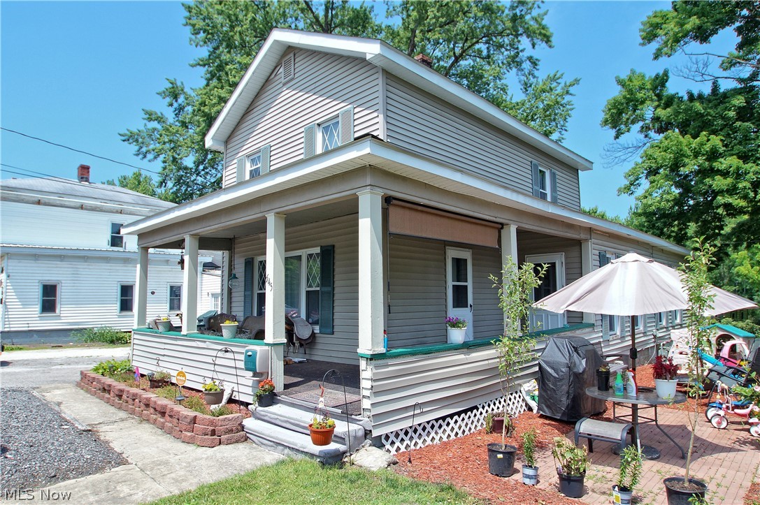 Welcome to this lovely home with wrap-around porch and recently added central A/C and furnace, BACK ON THE MARKET AT NO FAULT OF SELLER, located on one of the largest properties, with over .42 of an acre in Geneva, including a patio and spacious backyard. Conveniently located near I-90, shopping, restaurants, wineries, and other local attractions. An eat-in kitchen features a breakfast nook, newer stainless steel appliances, and lots of cabinet space. A large foyer area leads to a dining room and family room and could be used as an extra living area or den, and an enclosed porch/mudroom and basement round out the tour. Recent updates include: replaced roof, installed central A/C and furnace, replaced hot water tank, washer/dryer, refrigerator, dishwasher, and stove, replaced flooring (LVP and carpet) throughout, installed a Vivint security system with cameras, doorbell, window sensors, and CO & smoke detectors, installed patio area, replaced sidewalk and driveway apron, installed light