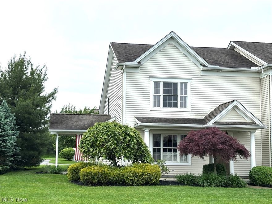Enjoy easy living with low exterior maintenance at this beautiful townhouse at Old Saybrook, built by Master Plan Builders. The home features an open-concept layout. On the main level, you will find a large living room, primary bedroom with large walk-in closet and private bathroom. The large kitchen with ample cabinets, stainless steel appliances, and center island is perfect for entertaining family and friends. Off of the kitchen is a half bath and pantry/storage area. Also convenient first floor laundry room. Upstairs, you'll find two bedrooms with a full bathroom. Recent updates include new carpeting and flooring on the main level. Large 2 car garage and plenty of storage. Enjoy your morning coffee on the outdoor patio that is accessible from the kitchen and dining area. This neighborhood features lakes, brick walkways and beautiful landscape. It is truly a beautiful development. Old Saybrook is conveniently located near Firestone Farms and Firestone Park in Columbiana. Move right in! 
Schedule your showing ASAP!