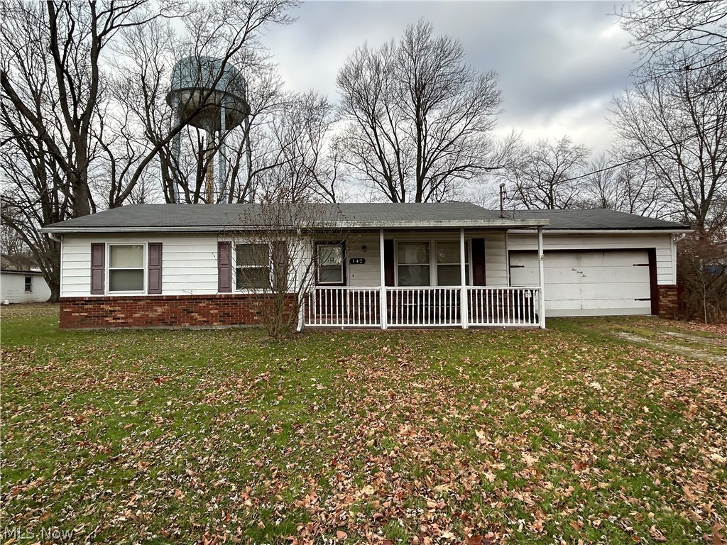Three-bedroom ranch with attached two-car garage located on quiet village street close to schools, shopping, and churches. Covered attached patio off the family room. All appliances remain. (Furnishings are negotiable) A new heat pump was installed last year. Great property for a starter home or for anyone looking for the convenience of one floor living.