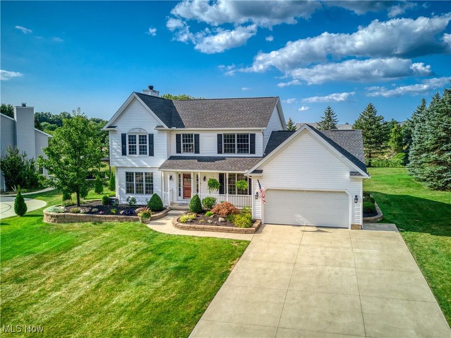 Charming Farmhouse Colonial in sought after Regent Park! The inviting front porch welcomes you to this beautifully updated and well-maintained home! Open floor plan offers 2378+ square feet of living space! Center hall design features a 2 story foyer with new LVT flooring flanked by the formal Living Room and spacious Dining Room. Spacious, fully applianced (newer stainless steel), eat-in kitchen features a center island and cute coffee bar! Oversized Family Room with a cozy gas fireplace! Private 1st floor office. 1st floor Laundry and convenient Powder Room complete the main level. Upstairs, you will discover a gorgeous, vaulted Master Suite with attached, updated bath featuring double sinks, garden tub, and a large walk-in closet. 3 additional bedrooms with large closets and the updated main bath complete the 2nd floor. The lower level includes a 12 X 20 Fitness Room plus plenty of room for storage or future expansion. Large deck plus a huge patio - both with pergolas - overlook the private, parklike backyard! Large shed provides extra storage space! Updates include: New concrete driveway (2022), Roof (2021), Furnace (2023), New landscaping, New sliding door, freshly painted inside! Fantastic location near the schools with quick access to Route 8 and the Ohio Turnpike! Walk to Keyser Park! Plus, just minutes from hiking/biking trails of Cuyahoga Valley National Park and Summit Metro Parks, Boston Mills and Brandywine Ski Areas, Stan Hywet Hall and Gardens, the wonderful shopping, dining and entertainment of Cuyahoga Falls - including Blossom Music Center, Sarah's Vineyard, Portage Crossing, the downtown historic district!