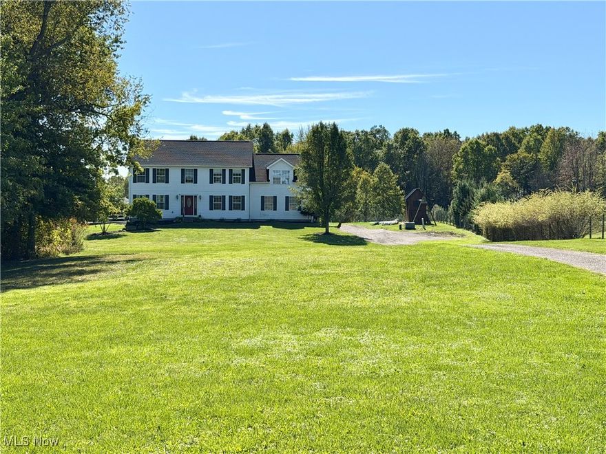 Welcome to this beautifully crafted 5-bedroom, 2.5-bath home nestled on 4.7 private acres. Set well back from the road, this custom-built home offers space, comfort, and quiet country charm. With 2x6 construction and extra insulation, it's built for long-lasting quality and energy efficiency.

Bring your horses! The property features a 2-stall barn with partial fencing—ready for your four-legged friends. Inside, you’ll find a spacious great room with a cozy wood-burning fireplace (with gas logs), open to a kitchen that boasts granite countertops and plenty of space for cooking and entertaining. On the main-level you'll find a room that can serve as a formal living area or a home office and upstairs, a charming loft provides the perfect spot for reading, studying, or relaxing. All five bedrooms offer generous space, and the home includes a convenient first-floor laundry room. The full 10-course block basement is ready to be finished, offering room to grow or customize.

Step outside to enjoy the expansive back deck overlooking the countryside and woods ideal for peaceful mornings or evening gatherings. All appliances stay, making this move-in ready. Whether you’re looking for a hobby farm, a peaceful retreat, or a spacious home with room to roam, this one has it all. Come experience the beauty, space, and possibilities this property offers. Above ground pool is about 2 years old. Roof was replaced in 2021