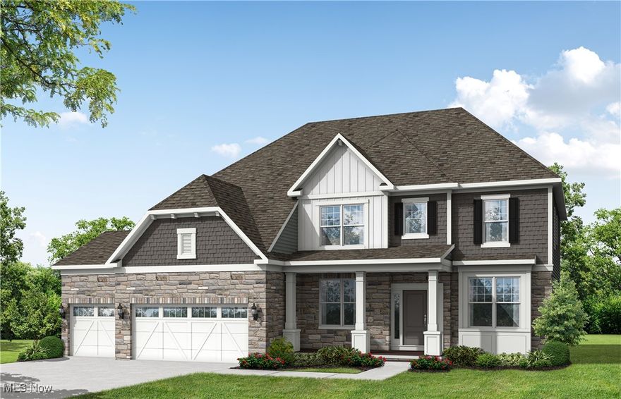This home is under construction and scheduled to be completed in October 2025! The interior and exterior finishes are replicated from our beautiful Woodside Model. Step inside and be greeted by a grand 2-story entrance! Off the foyer is a formal dining and flex space. Step inside and you’ll find an additional flex space off of the spacious 2-story gathering room with stone fireplace. This rooms opens to the eat-in kitchen with built-in features and a spacious walk-in pantry. Rounding out the main floor is a large laundry room and convenient mudroom. Upstairs you’ll find four bedrooms, each with access to a bathroom. The primary suite features a spa-like bathroom with our signature walk-in shower. The full-size basement features 9’ ceilings and is roughed-in for a future bathroom – plenty of room to create your own space! Secure this home now and enjoy the fall foliage outside your window overlooking the beautiful trees in the backyard. You’ll feel right at home at this convenient Avon Lake community, within 10 minutes of all of the popular shopping, restaurants, coffee shops, parks, Lake Erie, and I-90. Don’t wait – come see this home today!