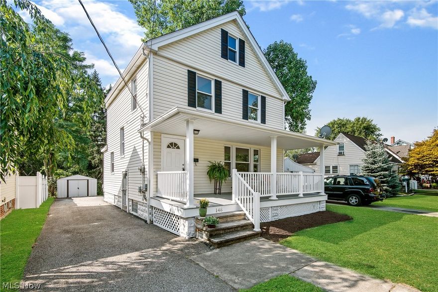 Move right in! This home has it all! Enter from the charming and inviting front porch. Whole home has been updated- windows, carpet, paint, floors, waterproofing, kitchen and bath renovations. Spacious kitchen has plenty of storage and soft close cabinetry. Three bedrooms with original hardwood floors and a full bath make up the second story. Bathroom has tons of storage! Attic and basement are unfinished and ready to be used as storage or finished for additional living space.