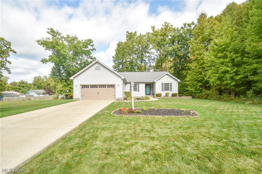 Welcome Home!  Attention to detail and impeccably maintained, this gorgeous Austintown Ranch features beautiful upgrades and incredible attention to detail.  
Spacious open floor plan makes entertaining or just relaxing at home convenient and easy.  Foyer welcomes you into this home with soaring ceilings in the great room and the kitchen.  This stunning kitchen with quartz counter tops , amazing backsplash, updated cabinetry was renovated in 2017,  Formal dining room/living room/ office is available for whatever you decide. Great Room boasts a Stone Fireplace and newer carpet. The Master Suite is on the one side of the house with a lovely bath featuring quartz countertops and additional updates done in 2020, plus a large walk in closet.  The additional bedrooms and first floor laundry area on the other side of the home give a nice separation.  In addition to the kitchen and baths, other recent updates include entire house painted inside 2017, Hot Water tank 2017.  Exterior updates include spectacular backyard featuring an awesome patio with Hot Tub, natural gas fire pit and shed 2015 plus the deck has been redone in 2015. Full unfinished basement that is plumbed for a full bath. Above ground swimming pool and fence added in 2018 to complete your at home retreat. New garage door opener and new storm door in July and exterior power washed in August.  Call for your private showing!