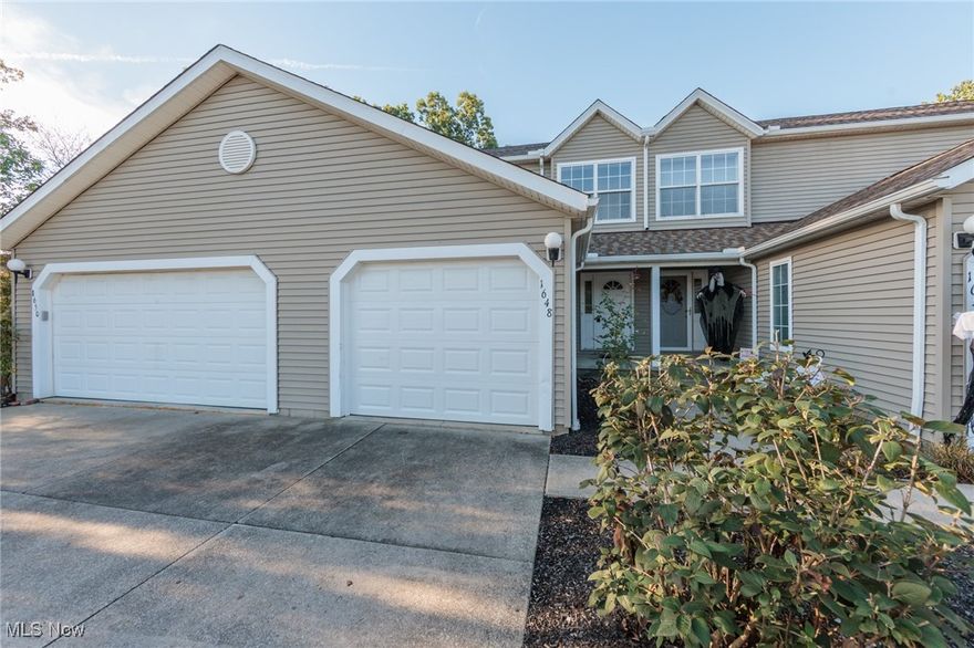 Welcome to this completely renovated condominium in Streetsboro, conveniently located close to Rt 303 and Rt 14. Recent updates (2025) include all new LVP flooring, brand new carpet, brand new appliances, new bathroom vanity and fixtures and a fresh coat of paint throughout. The main level features a half bath, coat closet and garage access and an open kitchen and living area with a sliding glass door to a private patio. Upstairs offers two spacious bedrooms with ample closet space, and a beautifully updated full bath with direct access from one of the bedrooms. The basement provides a laundry area, plenty of storage and rough-ins for a potential second full bathroom.